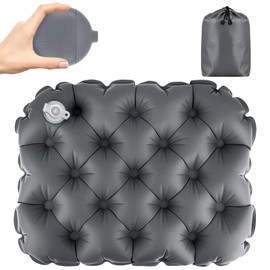 MuGaoDee 折りたたみマット エアー 座布団 シート エアー クッション【 口付けず空気入れ・厚さ5cm・超軽量】40x31cm キャンプ マット アウトドア レジャーシート エアーポンプ＆収納ケース付き コンパクト 旅行 便利グッズ 超軽量 花見 キャンプ アウトドア用品 (グレー)