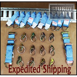 28 unidades 16x amarres de oruga E y 12x anillo de oruga E camión para furgoneta de carga remolque amarre