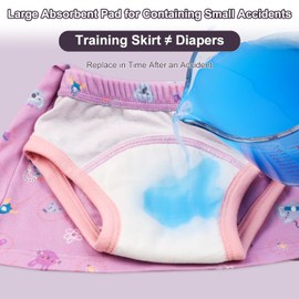 MOEMOE BABY Potty Training Skirt for Potty Training Baby 2 Packs Absorbent Diaper Skirt for Toddler Girls