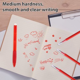 PKCHYE Pack of 12 Compatible with Pilot Frixion Rollerball Pen Erasable 400 m Writing Length Rollerball Pen Erasable Ballpoint Pen Thermosensitive Ink Replaceable Refill Red 0.7 mm ST025