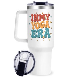 40oz Yoga Tumblers for Women Girls, Yoga Theme Gifts for Yoga Lovers Tumbler with Handle, Yoga Coach Gifts for Women on Fitness Gifts Valentines Day Birthday Mother Day