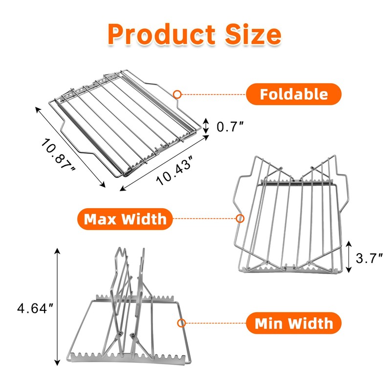 Kofebe Chicken Roasting Rack, Adjustable Grill Rack for 9 *