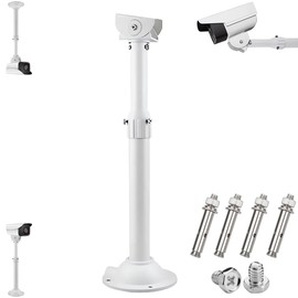 E-HORDE Extendable CCTV Mounting Bracket 30 cm - 60 cm Adjustable Mounting Rod for Security Cameras, Telescopic Wall and Ceiling Mount (I Type)