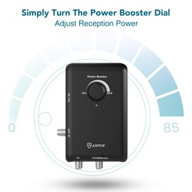 Antop AT-800SBS HD Smart Panel Antenna with Smart Boost System, VHF Enhanced Amplified Indoor Outdoor TV Antenna，Support 2TVs or A Second Device