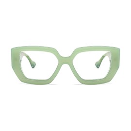FEISEDY Blue Light Glasses for Women, Oversized Square Thick Frame, Computer Eyeglass Anti Eyestrain B4129