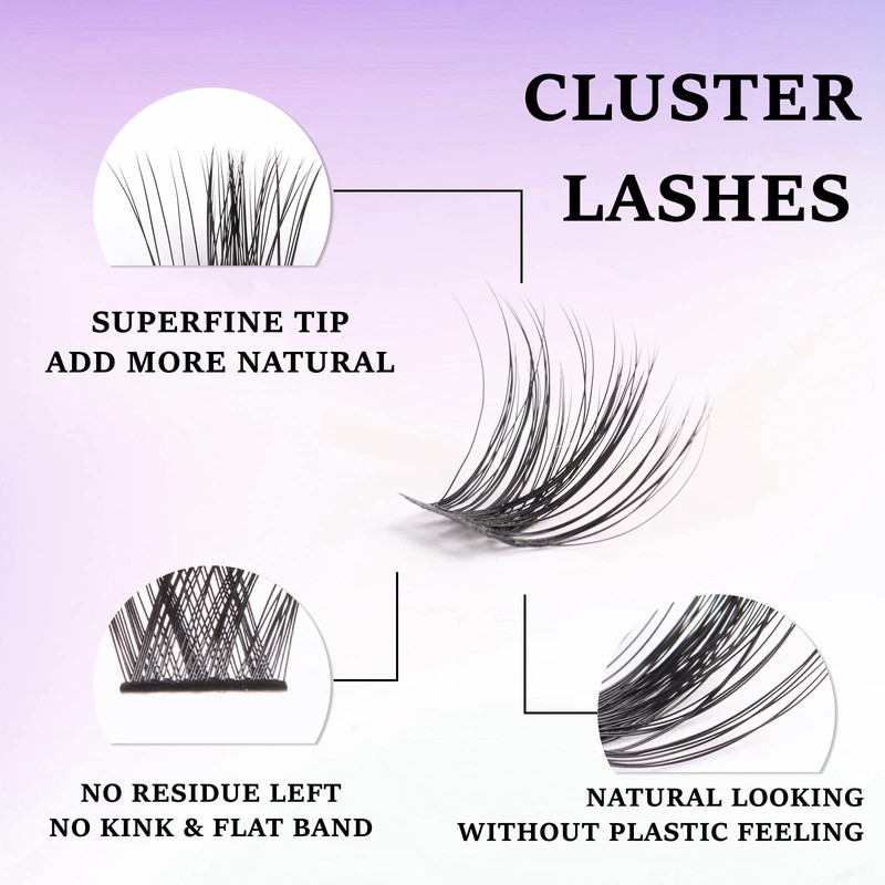 Cluster Lashes 72 Clusters Individual Lashes DIY Lash Extensions 10-16mm