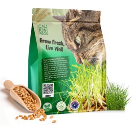CALI KIWI PROS Organic Cat Grass for Indoor Cats & Pets-Wheat Grass for Digestion and Hairballs - Non-GMO - 16 - oz