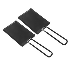Operitacx 1 Satz Tragbar Grill Rechteckig Braten Pfannen Platte Einfach Tablett Multifunktional Kochen Wohnung Picknick-backform Edelstahl-backform Blech Rostfreier Stahl Black