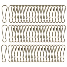 PATIKIL Lanyard Hooks, 60 Pcs 50mm Stainless Steel 304 Spring Snap Hook Metal Clips Clasp for Key Chain Key Rings ID Card Shower Curtain, Bronze
