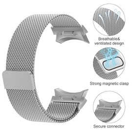 Supore Armband für Galaxy Watch 7 6 5 4 40mm 44mm, Metal Edelstahl Milanese Band für Galaxy Watch 6 Classic 47mm 43mm/Galaxy Watch 5/4 40mm 44mm/Watch 5 Pro 45mm Frauen Herren