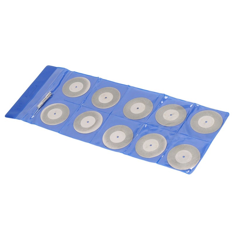10PCS Thin Diamond Cutting Disc with Rod Round Grinding Sanding