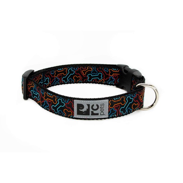 RC Pets 1 Inch Adjustable Dog Clip Collar, Medium, Bones