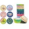 qiqee Easter 300PCS Mini Cupcake Liners Cupcake Cups 6 Designs