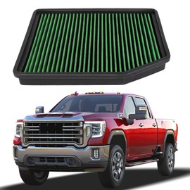 KNSPEC Engine Air Filter Compatible With 2019-2021 Chevy/GMC Truck, Silverado 1500, Sierra 1500,Increase Power & Towing, Washable,Replacement Air Filter.(2019-2021 Chevy/GMC Truck)