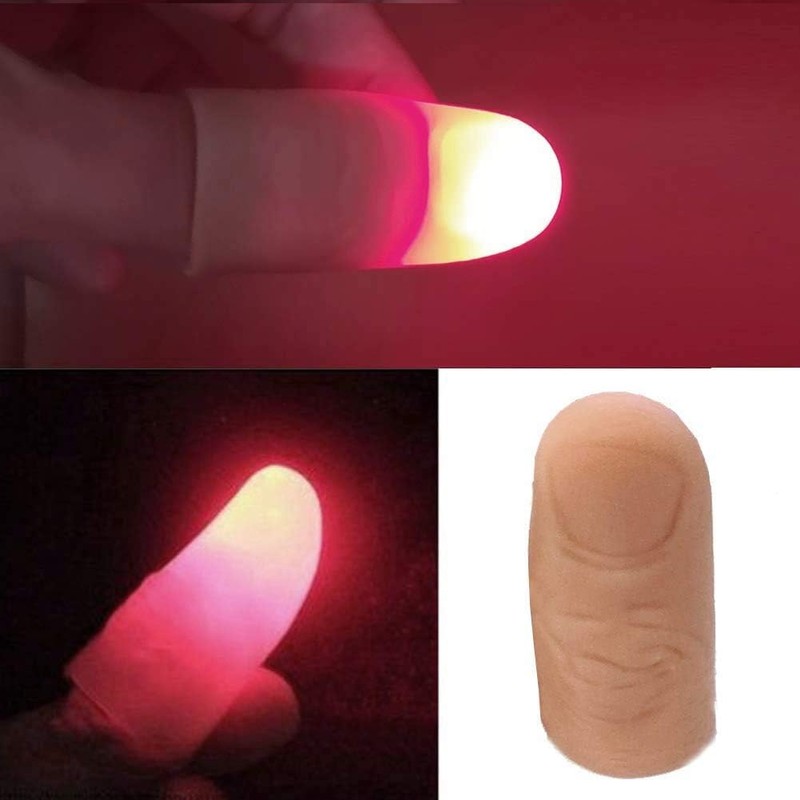 2PCS Magic Trick Fingers Light Up Flashing Fingers Thumb Tips