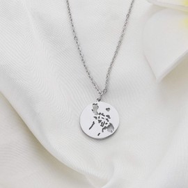bobauna - Collar con Colgante de Mapa de Las Islas Filipinas, diseño Hueco de círculo, joyería de Orgullo Filipino, Mapa geográfico, Regalo para Filipino