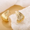 Chunky Gold Textured Earrings for Women Seashell Stud Earrings Ocean