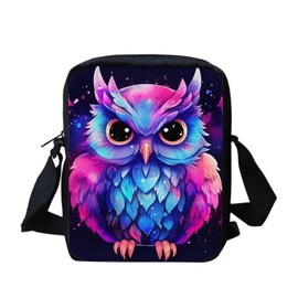 HELLHERO Owl Small Crossbody Purse for Women Men Shoulder Messenger Bag Clutch Handbag Cross-over Bag Travel Flight Bags Hiking Cycling Running Holiday Workout