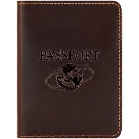 BIAOTIE Premium Leather Passport Holder Covers, Rfid Travel Wallet Passport Document Holder, Travel Essentials Wallet Cover Case for Men and Women (Coffee Brown)
