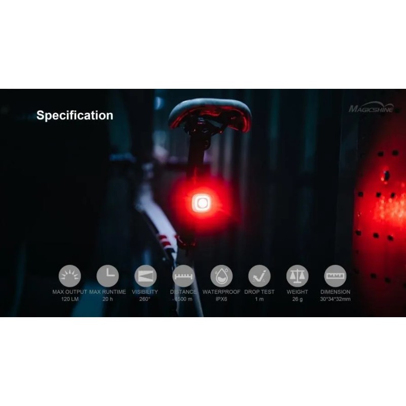 Luz trasera Bike Magicshine Smart Rn 120 lúmenes en la