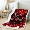 Erosebridal Ice Hockey Fleece Bed Throw 50"X60" Red Black White