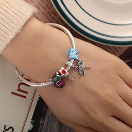 XinYouZhi Red Wine Glass Charm 925 Sterling Silver Charms for Bracelets and Necklaces Beads Dangle Pendants Jewelry Birthday Choices for Women Mothers Day Choice