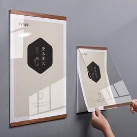 SVIAO Acrylic Clear Sign Holder Wall Hanging Photo Display Pop Advertisement Photo Frame with Strong Double Sided Tape Ideal for Office, Stores, Restaurants (A4 Vertical)