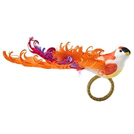 Kim Seybert Chirp Napkin Rings, Pink and Orange, Set of 4