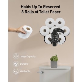 Wigag Toucan Toilet Paper Holder for Extra 8 Rolls, Unique Decorative Toilet Paper Storage Wall Mounted, Farmhouse Bathroom Animal Decor Toilet Paper Cabinets Over The Toilet Storage