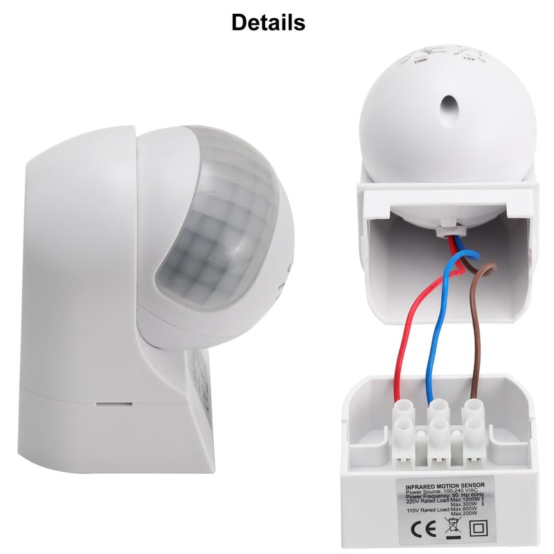 Greluma 1 Piece IP44 Waterproof PIR Infrared Motion Sensor Indoor