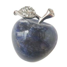 Manekieko Natural Sodalite Apple Crystals and Healing Stones Collectibles, 3 cm Healing Crystal Figure Sculpture Home Ornament Wedding Decoration
