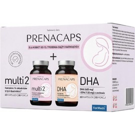 ForMeds - Prenacaps Multi 2 + DHA - 600 mg DHA und 120 mg EPA - Schwangerschaft - Widerstand - Nahrungsergänzungsmittel für schwangere Frauen - 120 kapseln