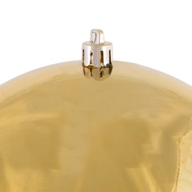 Vickerman 6" Gold Shiny Ball Ornament, 4 per Bag