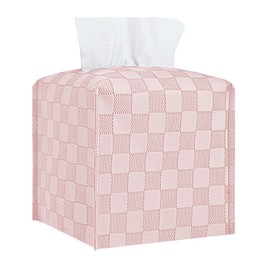 Tissue Box Cover, Tissue Box Holder Square, Tissue Holders Decorative Organizer for Home Decor, Tabletop and Car, 5"X5"X5" (Pink)