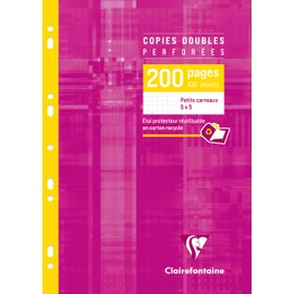 Clairefontaine 4712C Perforated Double Copies DIN A4 (Perforated, 200 Sheets, Squared) 1 Pack, 21 x 29.7 cm, White