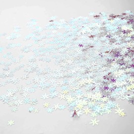 ParPix Pack of 1800 Snowflakes Decorative Confetti, Glitter Confetti Christmas, Scatter Decoration, Snowflake Winter Decoration, Table Decoration, Snowflake Christmas Decoration Confetti for Wedding,