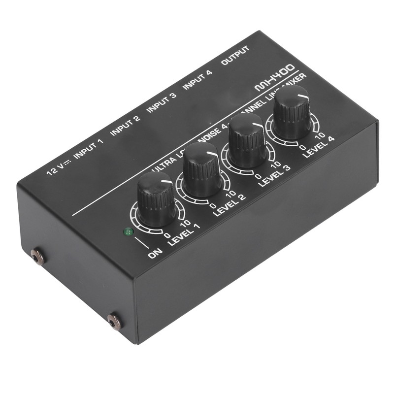 4 Channel Mixer Black Ultra Low Noise 4 Channel Compact