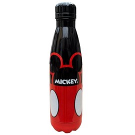 CARTOON Insulated Stainless Steel Bottle with Screw-Off Lid, Stainless Steel Thermal Flask for Children, Boys, 500 ml (Micky Mouse, Black)