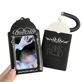 Kpop - Soporte para tarjetas fotográficas para niñas, diseño de Kpop (estilo B), color negro