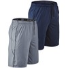 DEVOPS Paquete de 2 Shorts Deportivos de Gimnasio de Ajuste