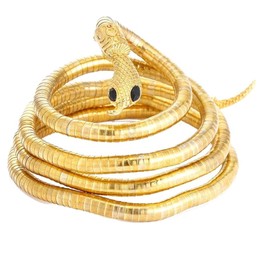 HUUiWAA Flexible Bendable Snake Bracelet for Women Punk Snake Necklaces Choker Curved Snake Collar Choker Gold (Gold)