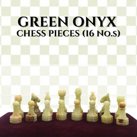 OceanicX Handcrafted Premium Marble Chess Pieces Set – Elegant 32-Piece Replacement for 12-15 Inch Chess Boards Storage Box (Coral and Green)