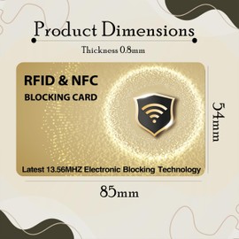 SaiTech IT 5 PK RFID Blocking Cards Protect Your Entire Wallet, Purse, and Cards from NFC Contactless Theft Wallet for Men & Women -WG Golden, Golden, Rf