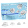 24 PCS Bathtub Jet Covers Silicone Hole Plug White Tube
