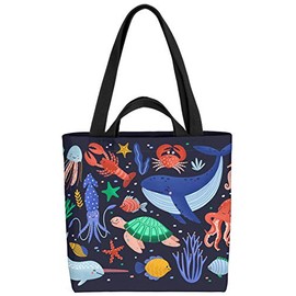 VOID Sea Animals Whale Crab Fish Bag 33 x 33 x 14 cm 15 L Shopping Bag Shopping Bag, multicoloured, Casual