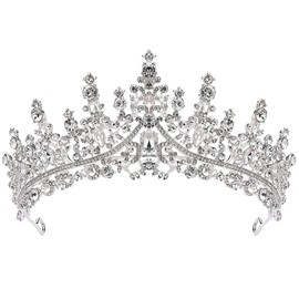 Crystal Crown for Women,Princess Crown Rhinestone Tiaras,Tiaras and Crowns for Girls,Mermaid Crown Tiara for Women Bridal Headpieces Baroque Crown Vintage Tiara Crown, Queen Tiara Bridal Wedding Headpiece Women Hair Accessories