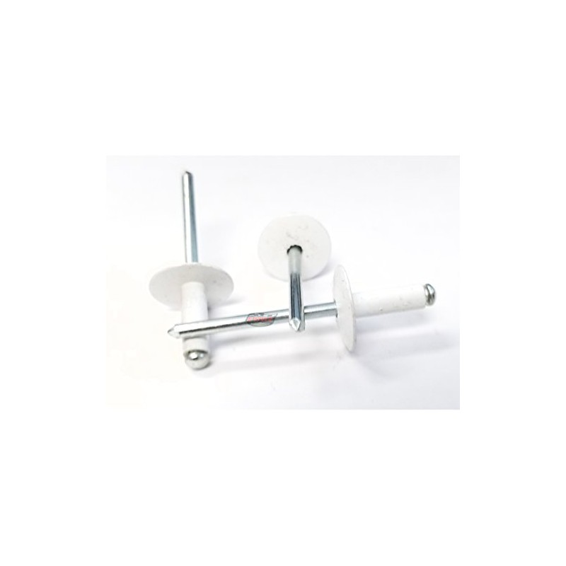 White 3/16" Blind Pop Rivets Aluminum Large Head with Steel