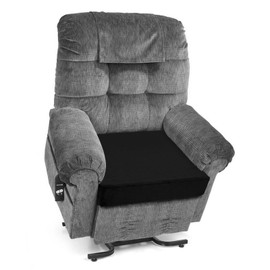 SINOSSO Velvet Large Chair Cushion for Elderly 20" x 20" x 3", High Density Foam Seat Cushion for Recliner Couch Armchair, Thickened Chair Pad, Black