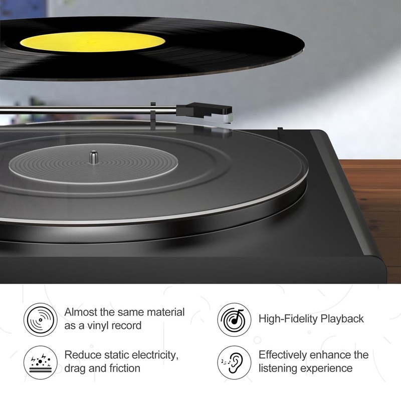 Turntable Mat Acrylic Anti Static Noise Reduction Turntable Slipmat for