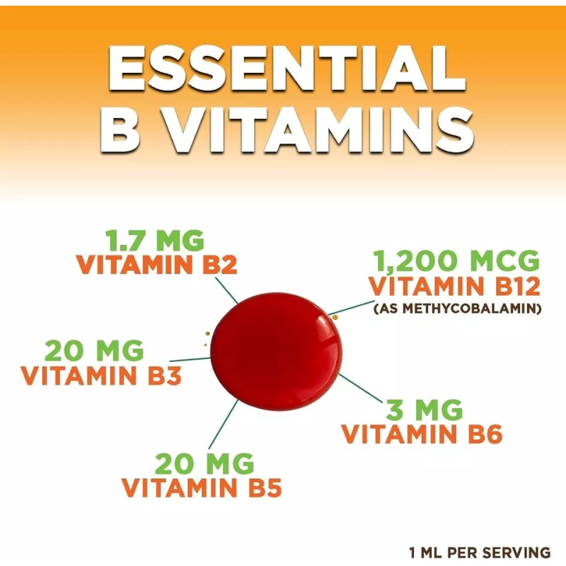 Vitamin B12 Sublingual Liquid Drops 1200mcg Natural Energy Booster (2